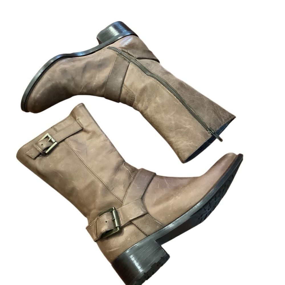Cole Haan Brown Leather Harness Moto z boots 6.5 - Picture 9 of 12